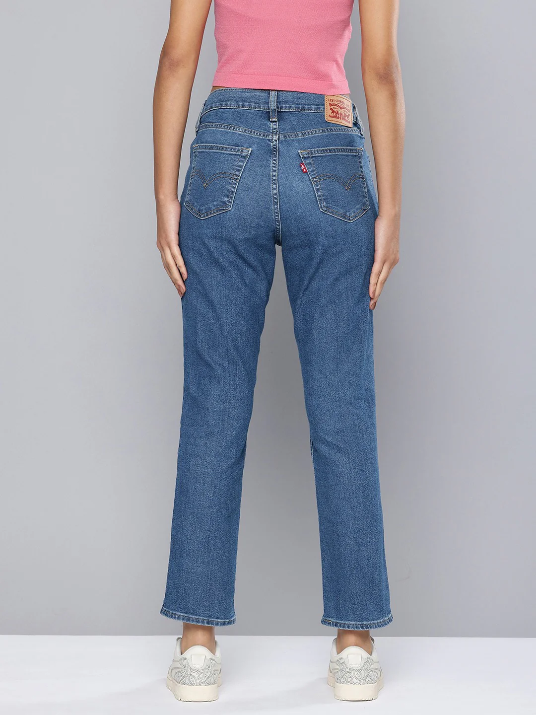 Women's 724 Blue Slim Straight Fit High Rise Jeans - Image 3
