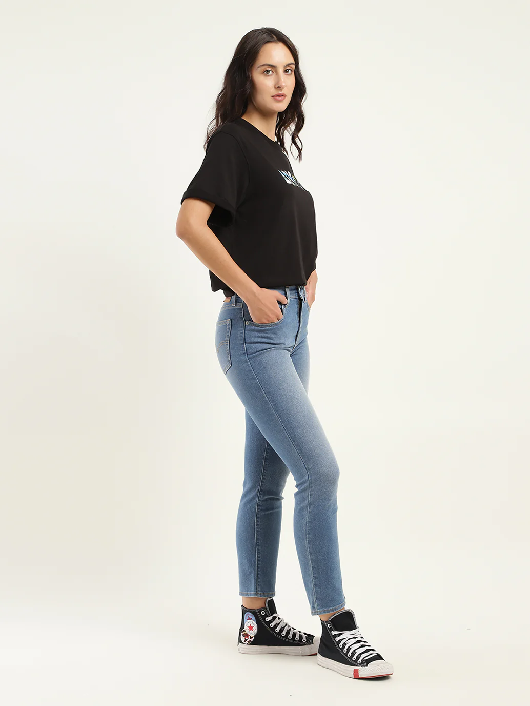 Women's 710 Blue Skinny Fit High Rise Jeans - Image 6