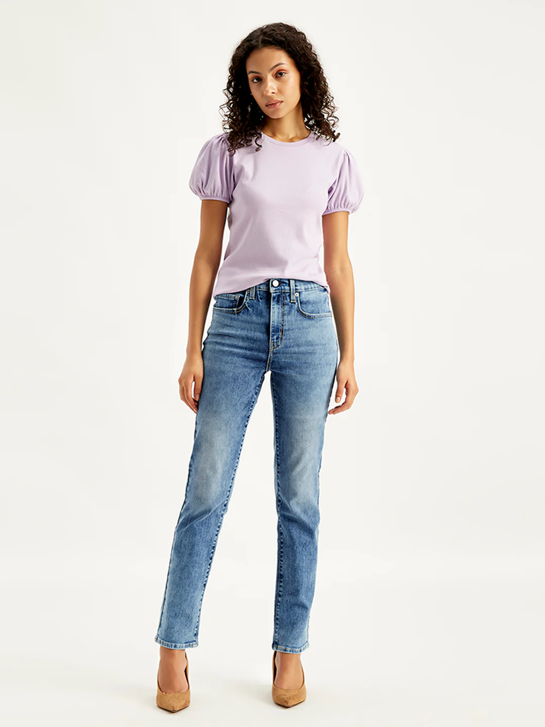 Women's 724 Blue Slim Straight Fit High Rise Jeans