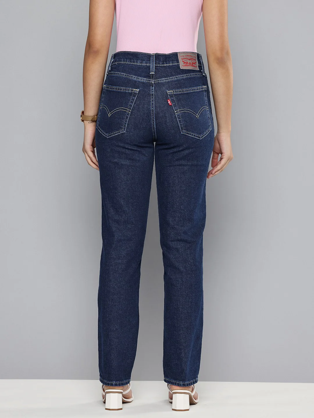 Women's 724 Indigo Slim Straight Fit High Rise Jeans - Image 2