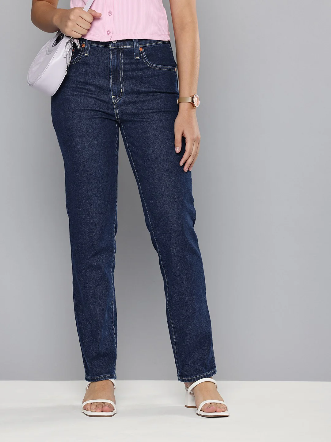 Women's 724 Indigo Slim Straight Fit High Rise Jeans - Image 5