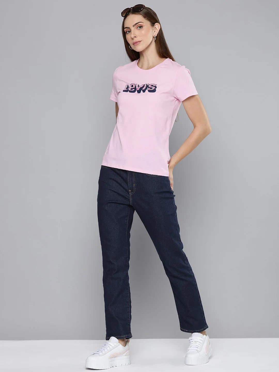 Women's 724 Blue Slim Straight Fit High Rise Jeans