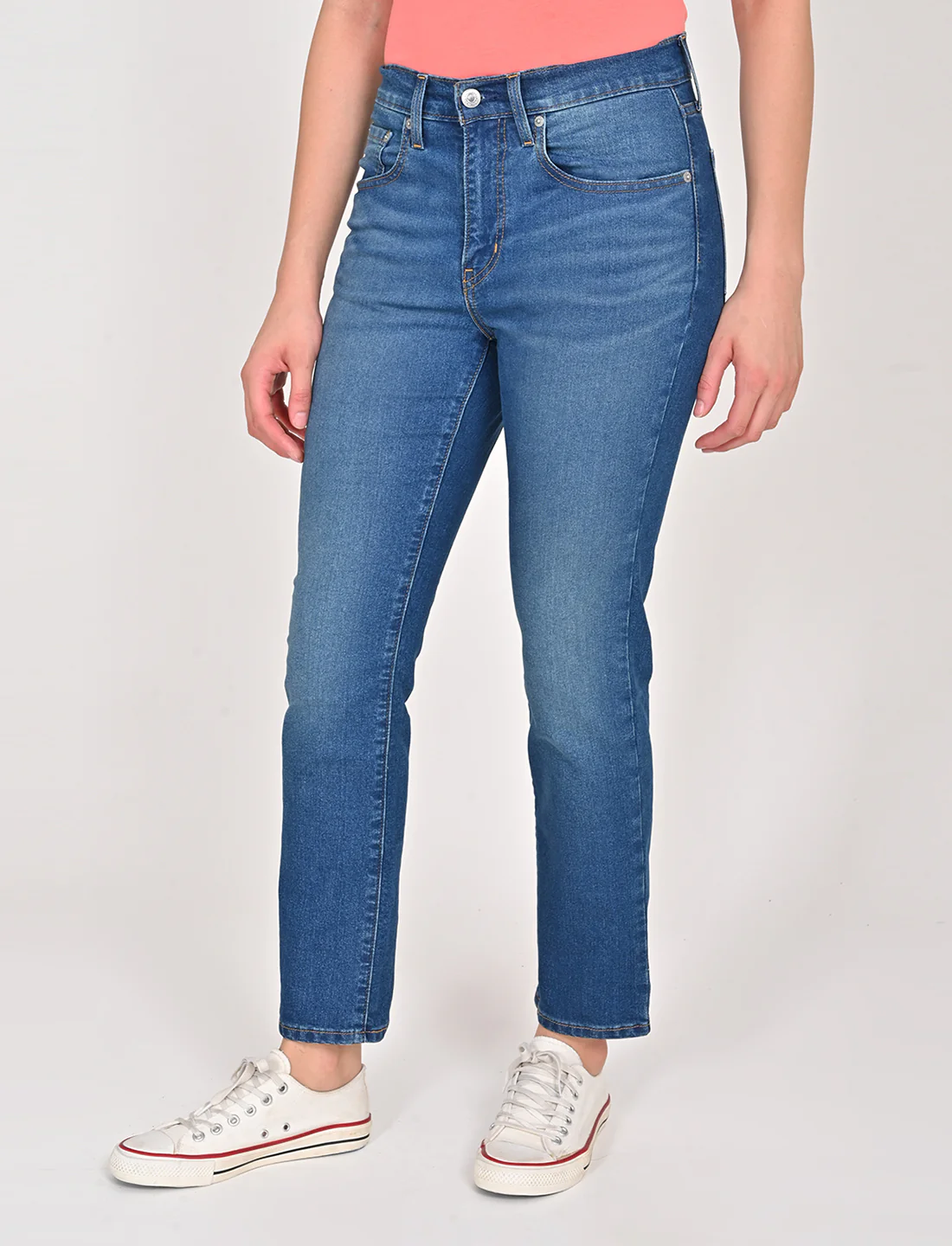 Women's 724 Blue Slim Straight Fit High Rise Jeans - Image 2