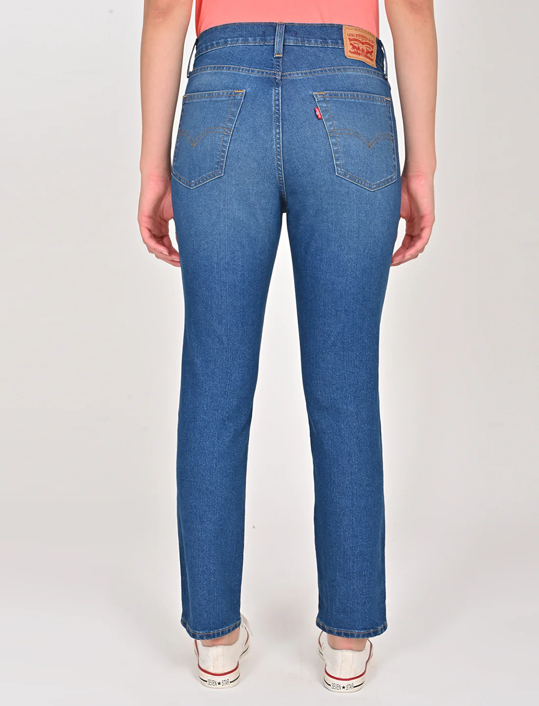 Women's 724 Blue Slim Straight Fit High Rise Jeans - Image 3