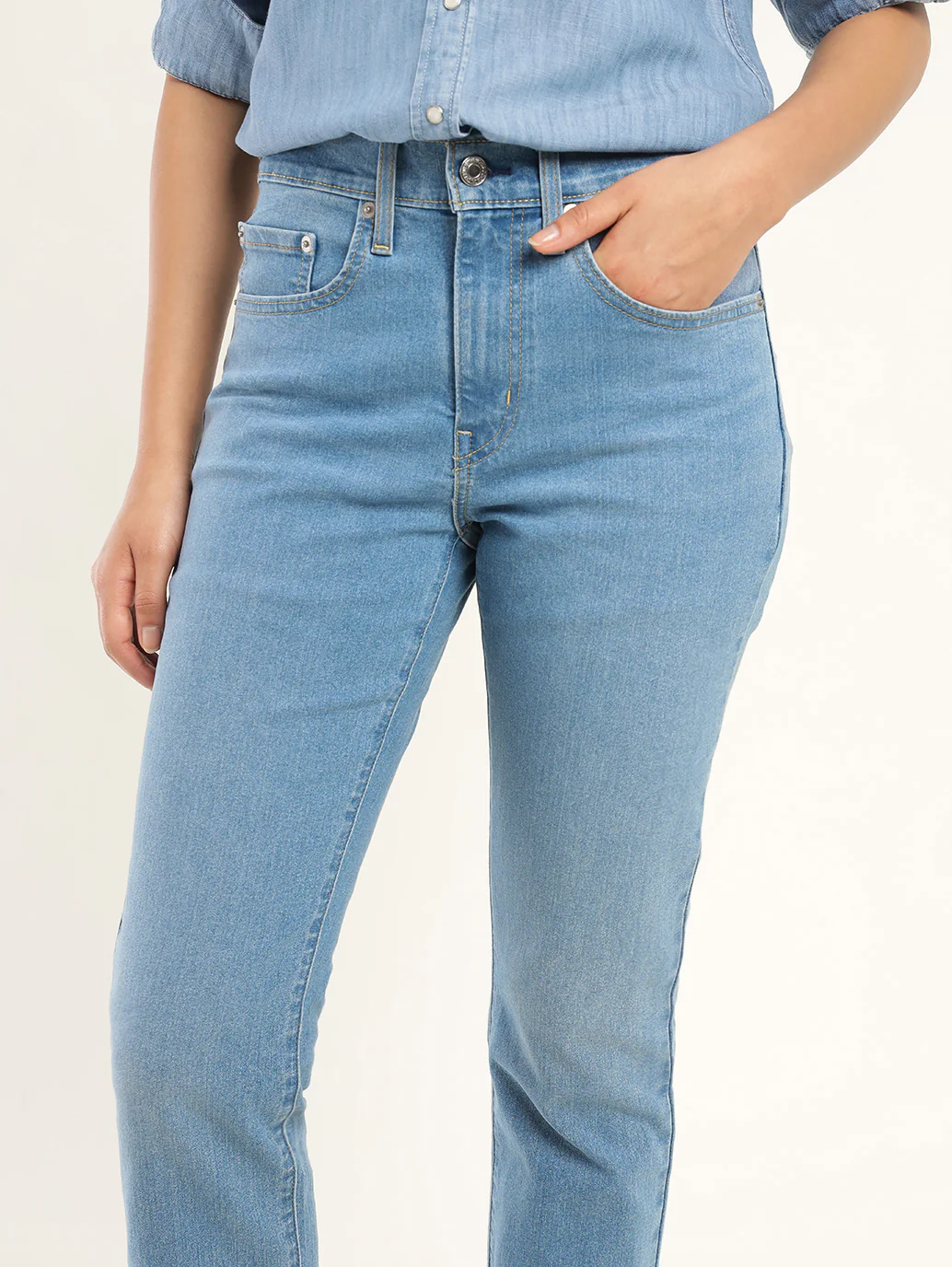 Women's 724 Blue Slim Straight Fit High Rise Jeans - Image 3