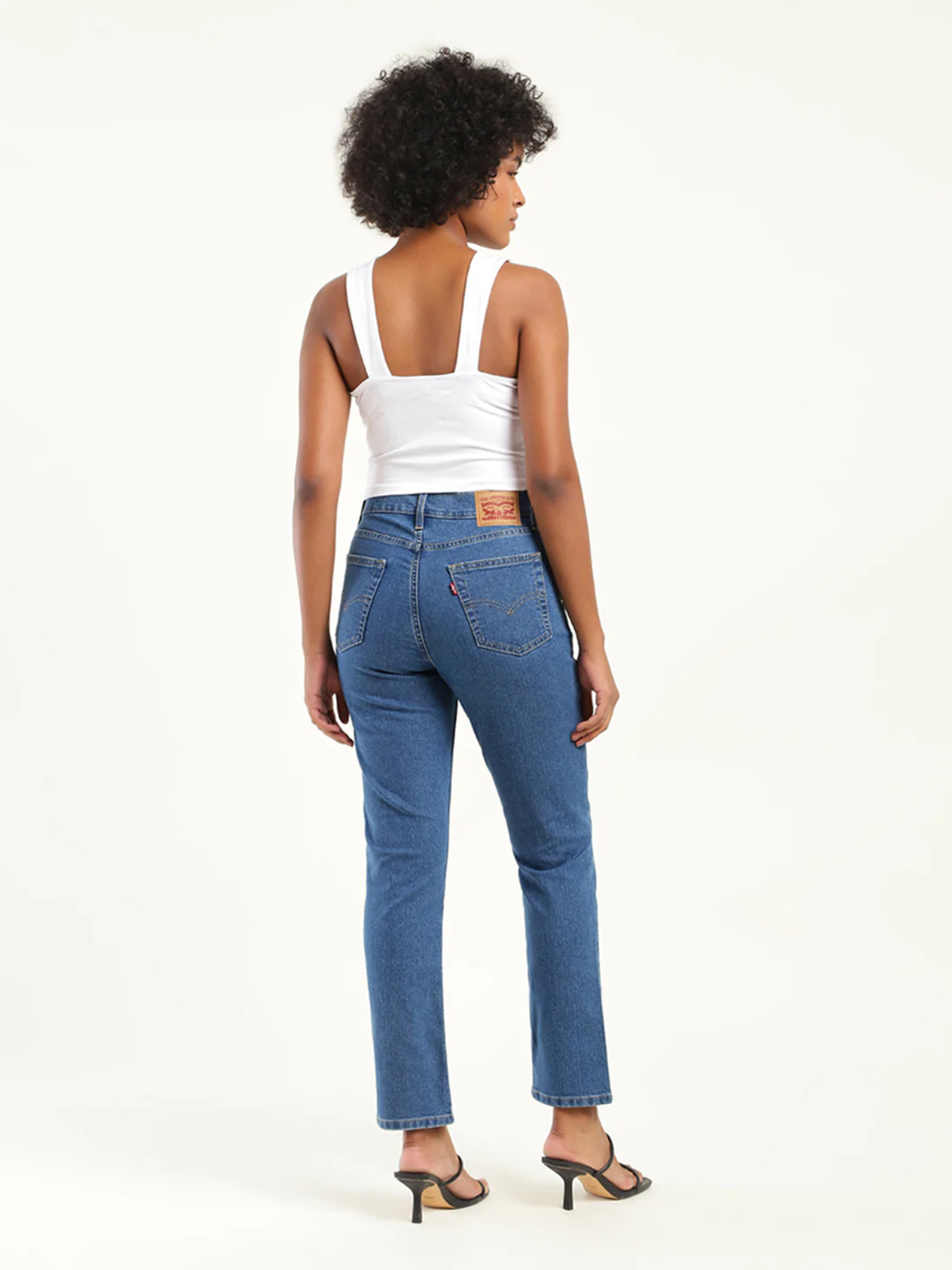 Women's 724 Blue Slim Straight Fit High Rise Jeans - Image 3