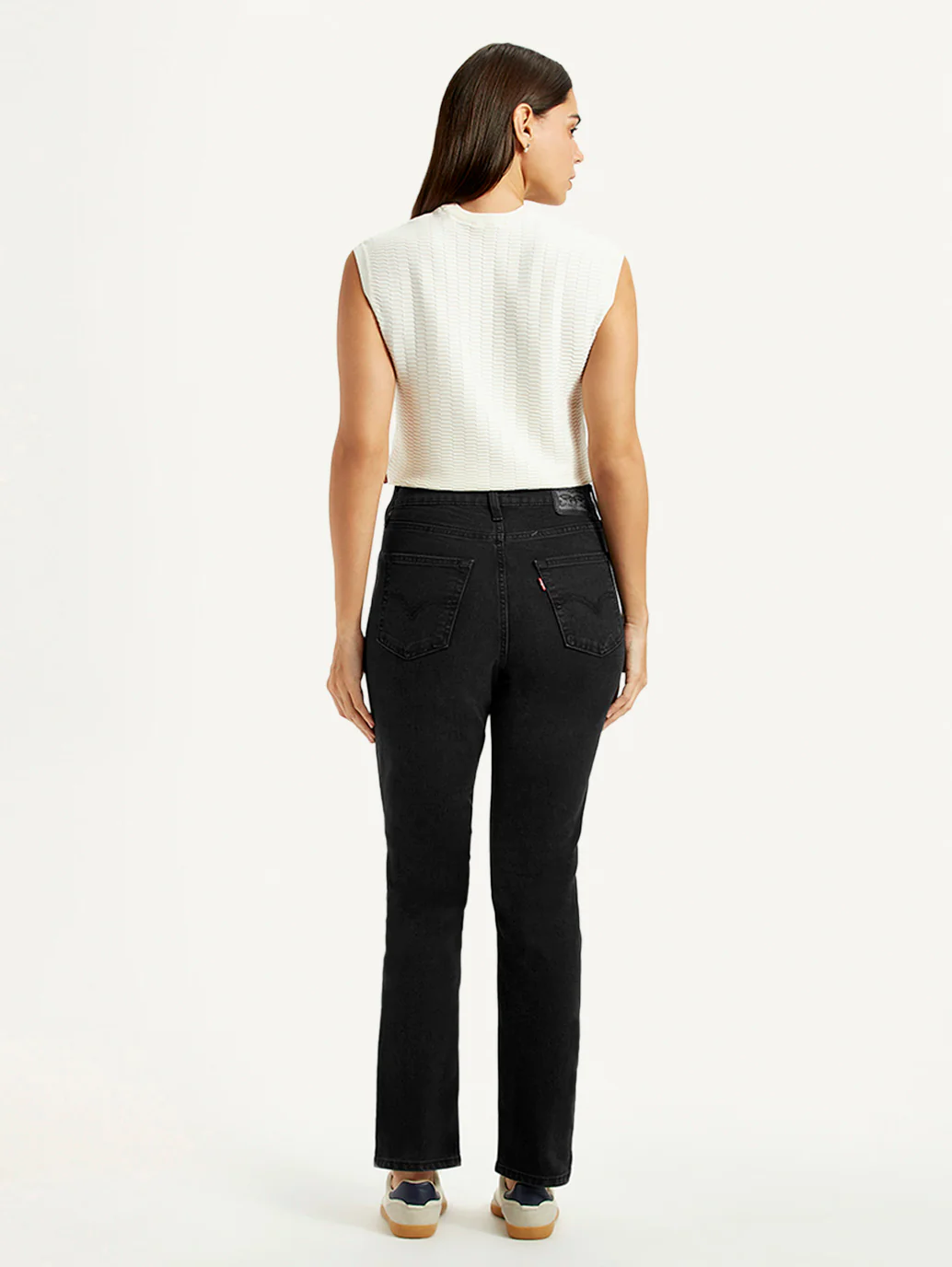 Women's 724 Black Slim Straight Fit High Rise Jeans - Image 3