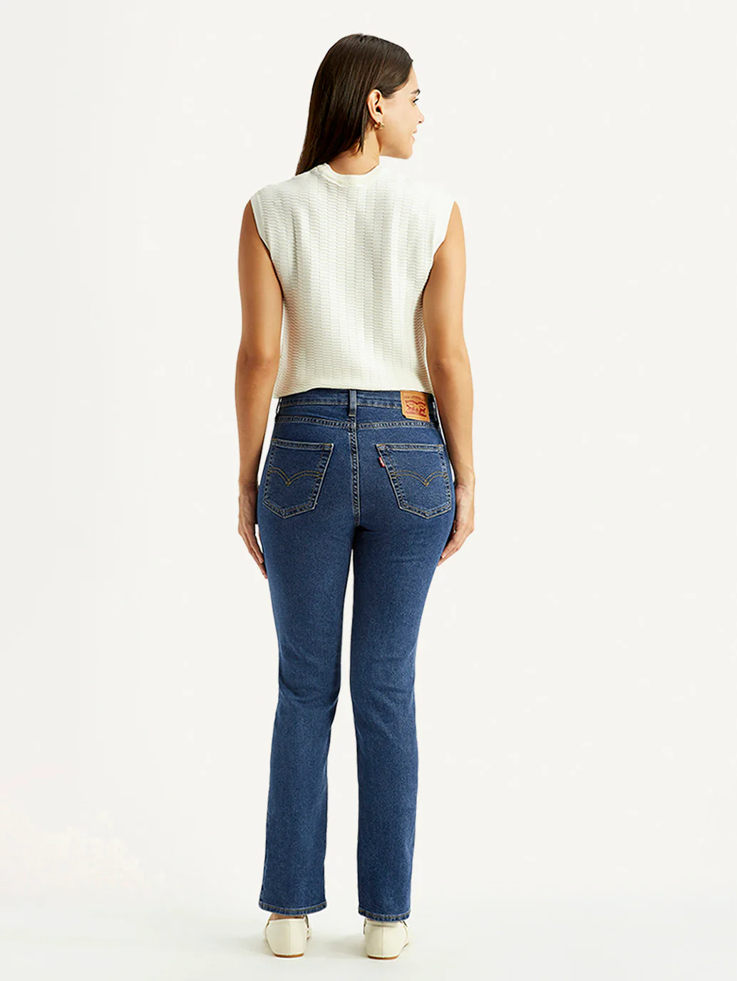 Women's 724 Blue Slim Straight Fit High Rise Jeans - Image 3