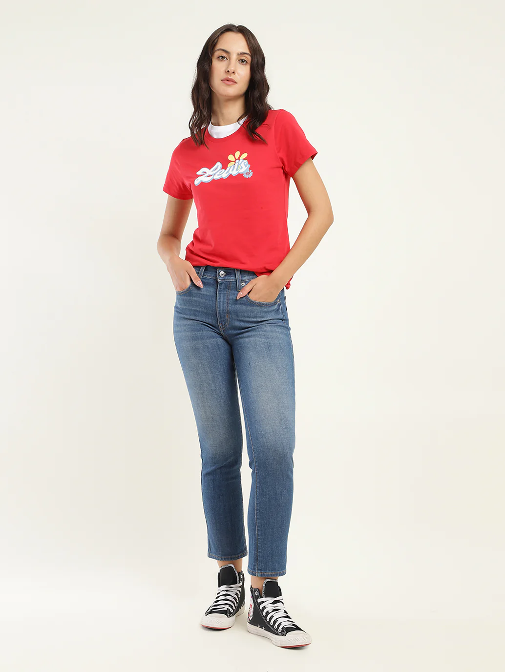 Women's 710 Blue Skinny Fit High Rise Jeans - Image 3