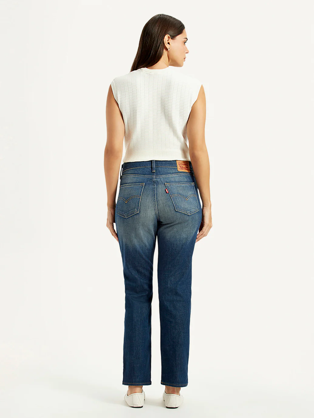 Women's 724 Blue Slim Straight Fit High Rise Jeans - Image 3