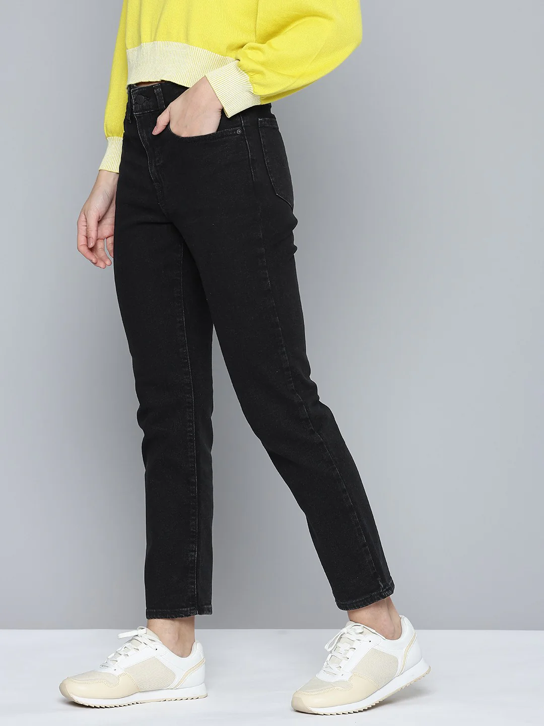 Women's 711 Black Skinny Fit High Rise Jeans - Image 2