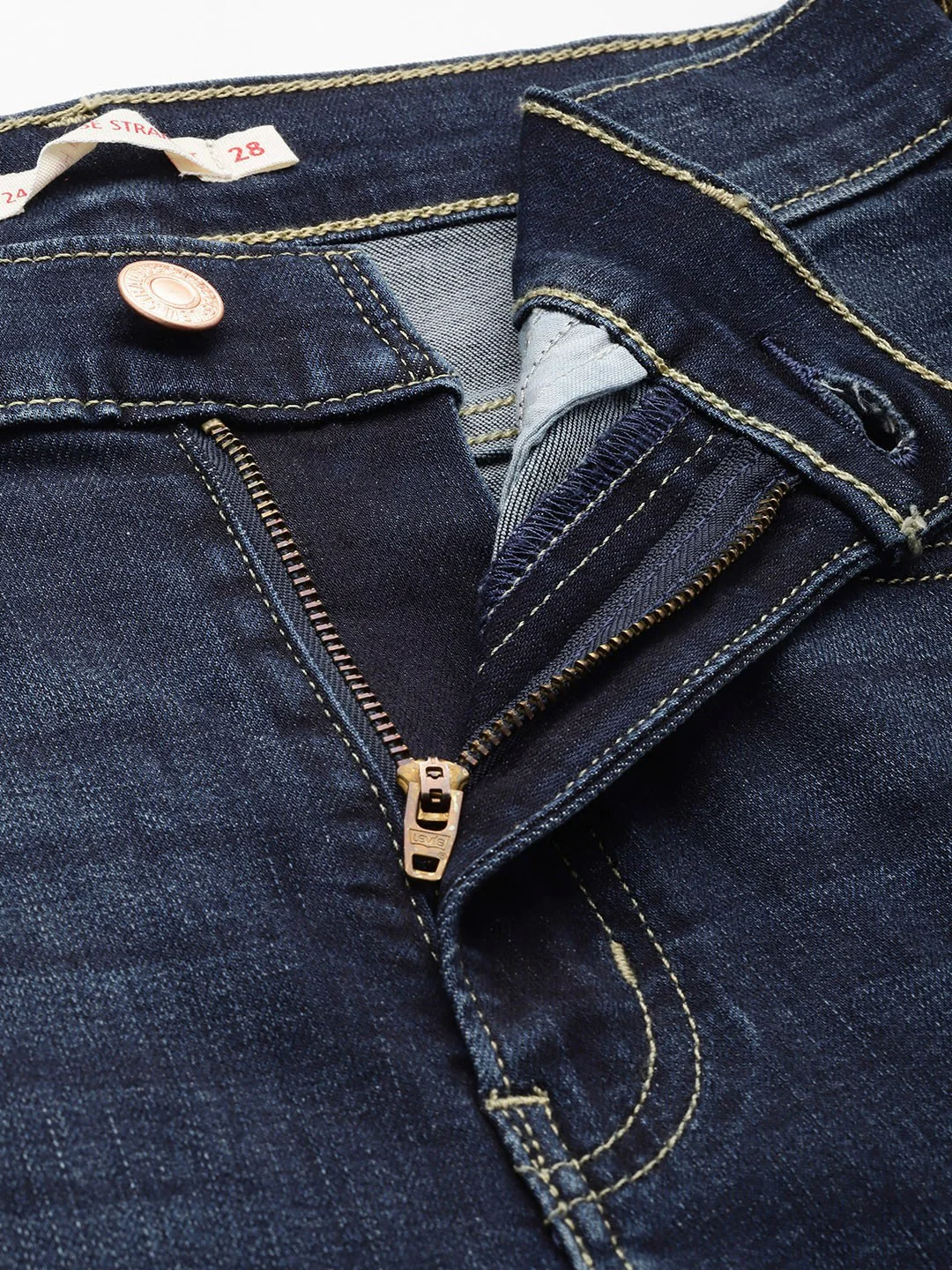 Women's 724 Blue Slim Straight Fit High Rise Jeans - Image 6