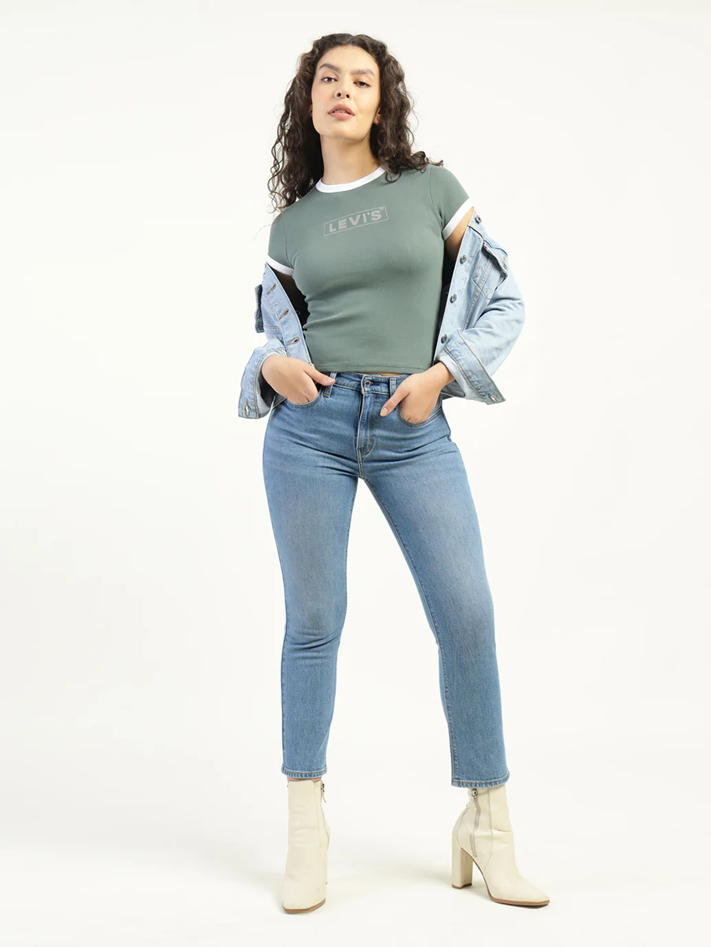 Women's 724 Blue Slim Straight Fit High Rise Jeans