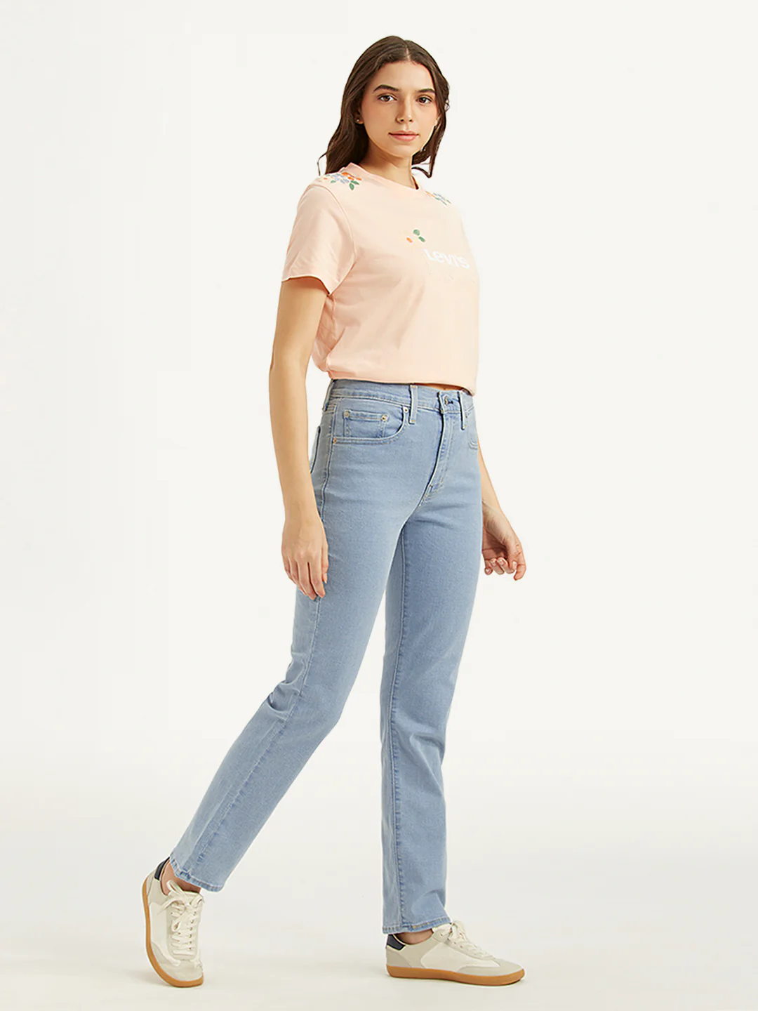 Women's 724 Light Blue Slim Straight Fit High Rise Jeans - Image 3
