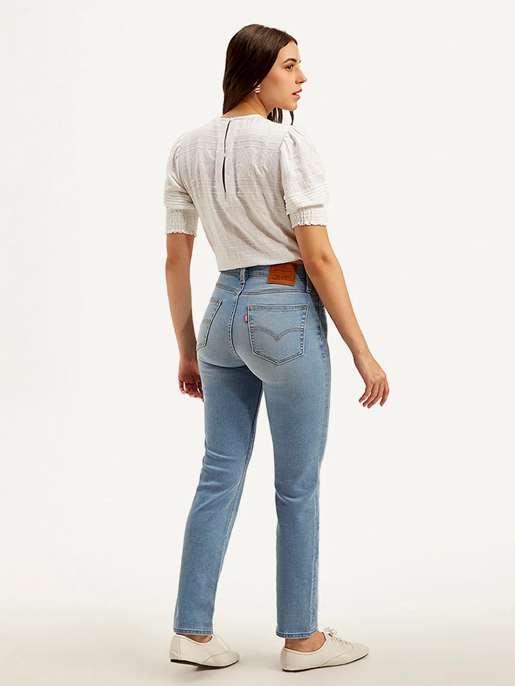 Women's 724 Blue Slim Straight Fit High Rise Jeans - Image 3