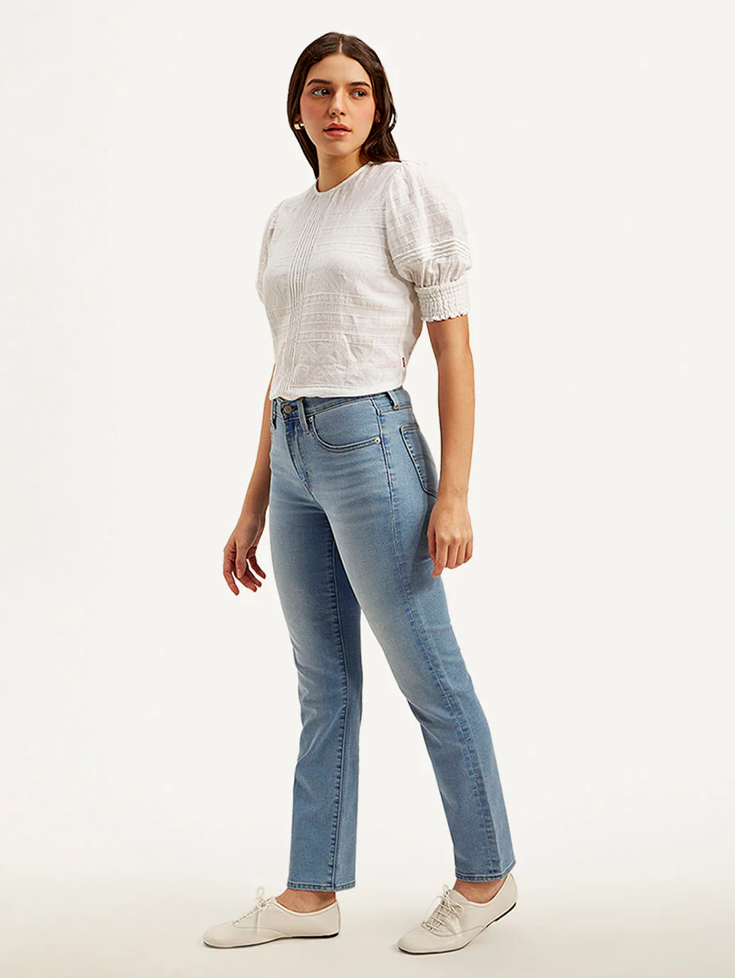 Women's 724 Blue Slim Straight Fit High Rise Jeans - Image 6