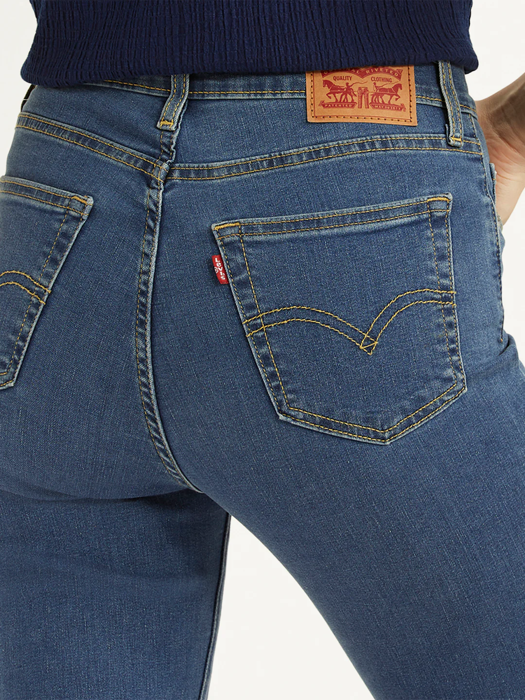 Women's 724 Blue Slim Straight Fit High Rise Jeans - Image 5