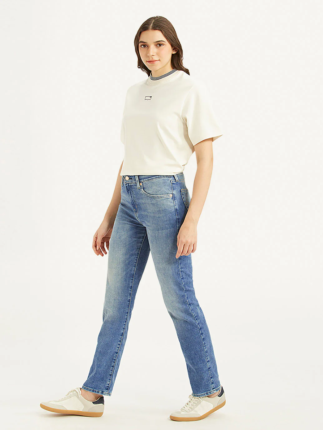 Women's 724 Blue Slim Straight Fit High Rise Jeans - Image 5