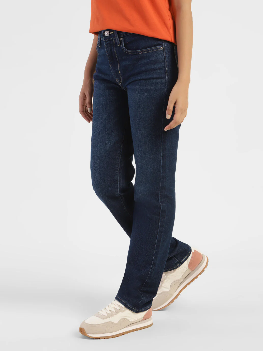 Women's 724 Indigo Slim Straight Fit High Rise Jeans - Image 5