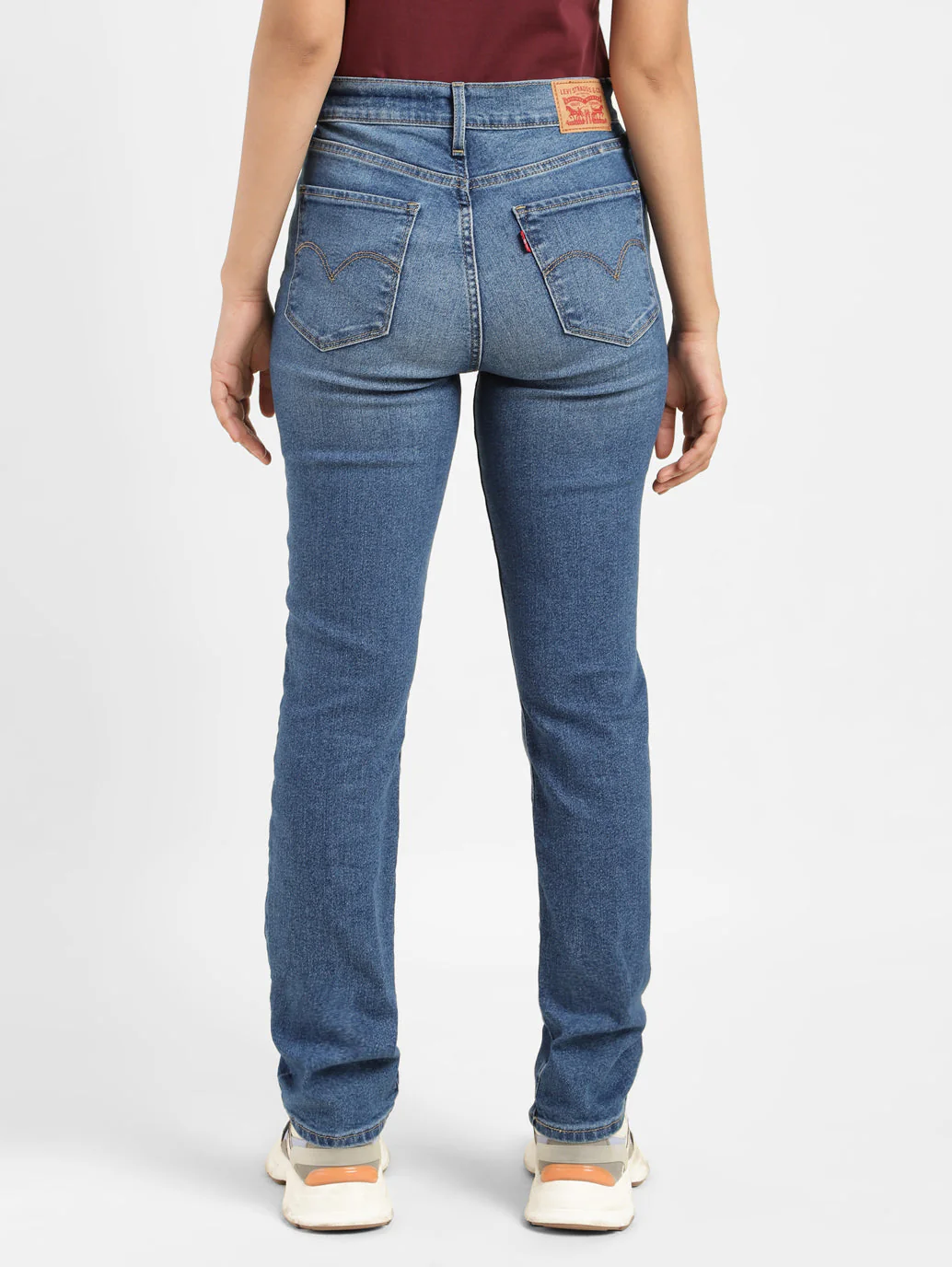 Women's 724 Blue Slim Straight Fit High Rise Jeans - Image 3