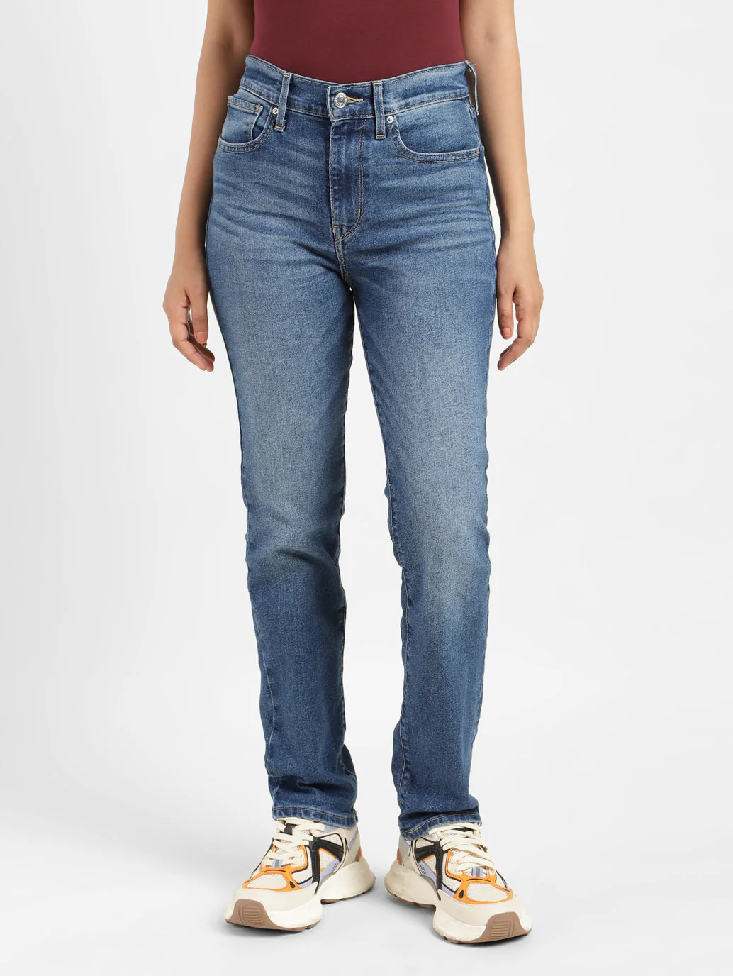 Women's 724 Blue Slim Straight Fit High Rise Jeans - Image 5