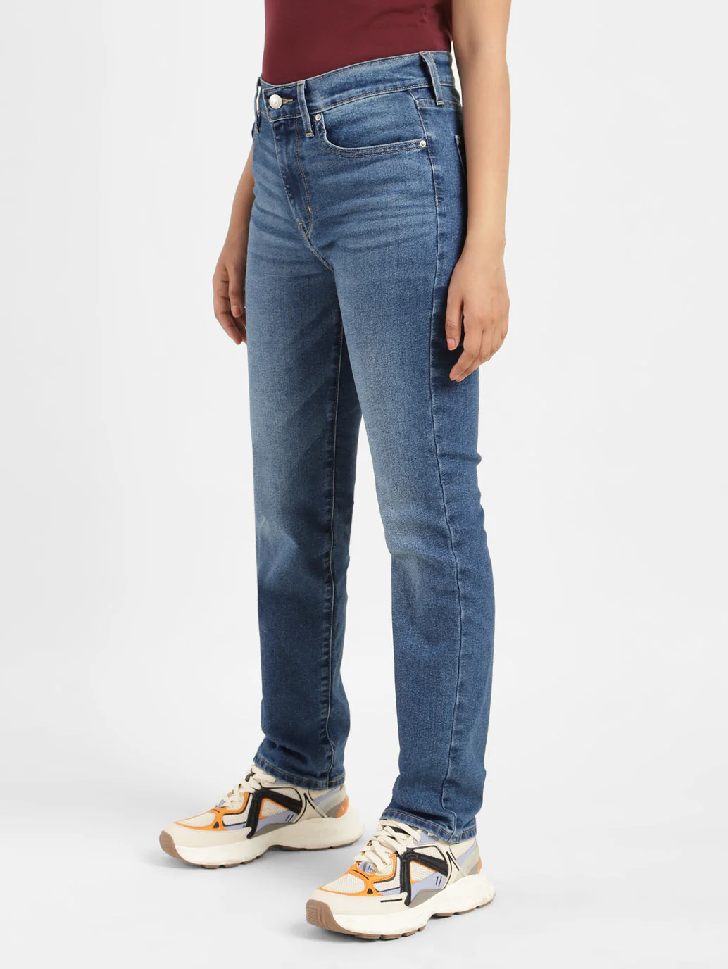 Women's 724 Blue Slim Straight Fit High Rise Jeans - Image 6