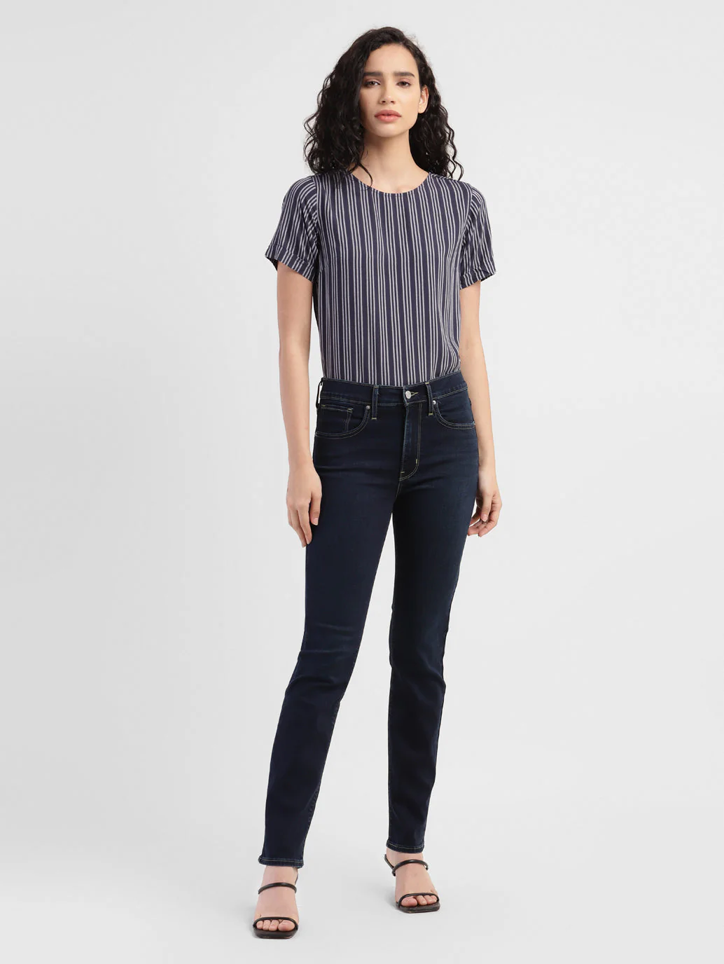 Women's 724 Blue Slim Straight Fit High Rise Jeans - Image 6