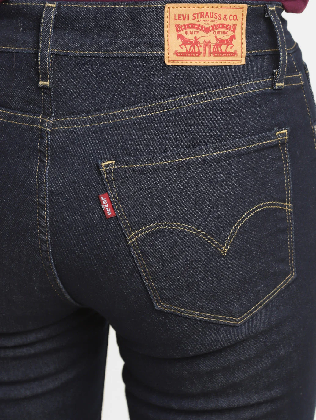 Women's 724 Navy Blue Slim Straight Fit High Rise Jeans - Image 8