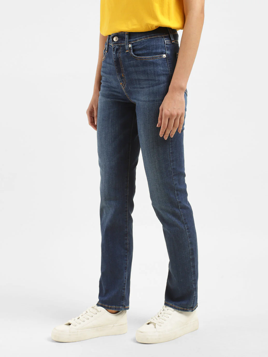 Women's 724 Blue Slim Straight Fit High Rise Jeans - Image 5