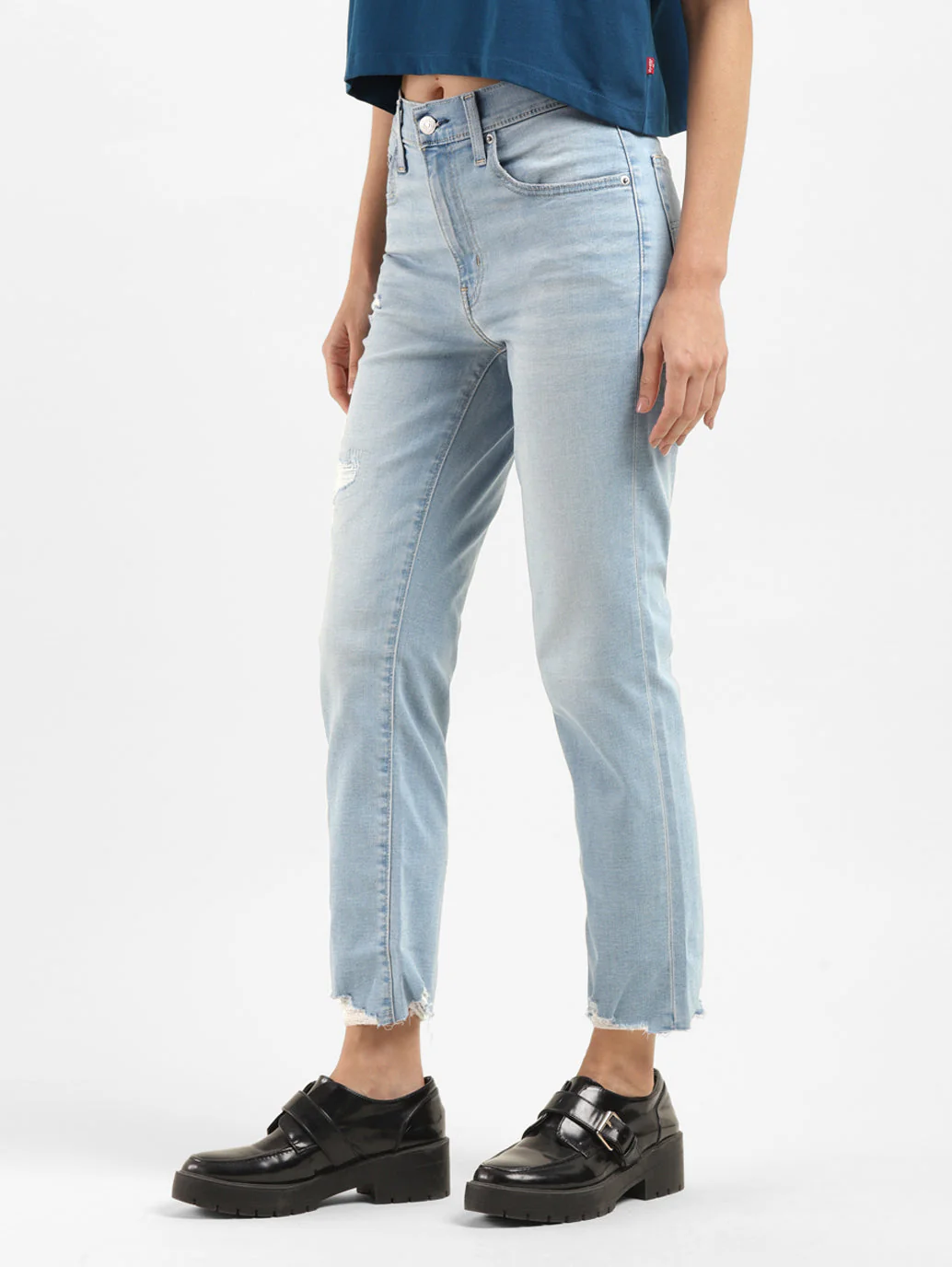 Women's 724 Blue Slim Straight Fit High Rise Jeans - Image 5