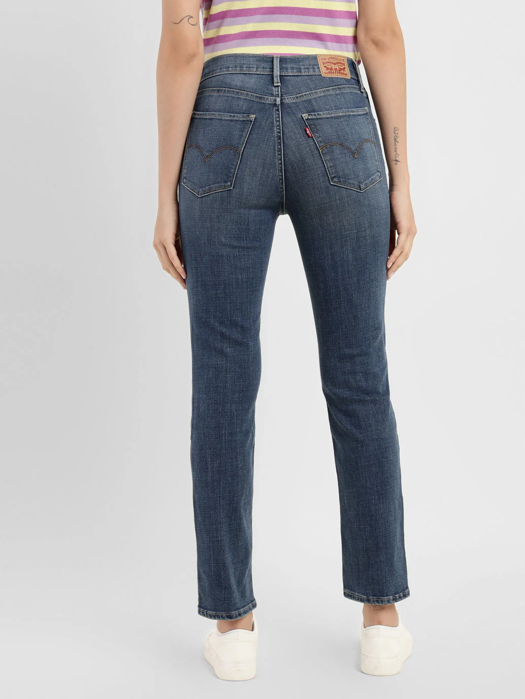 Women's 724 Blue Slim Straight Fit High Rise Jeans - Image 3