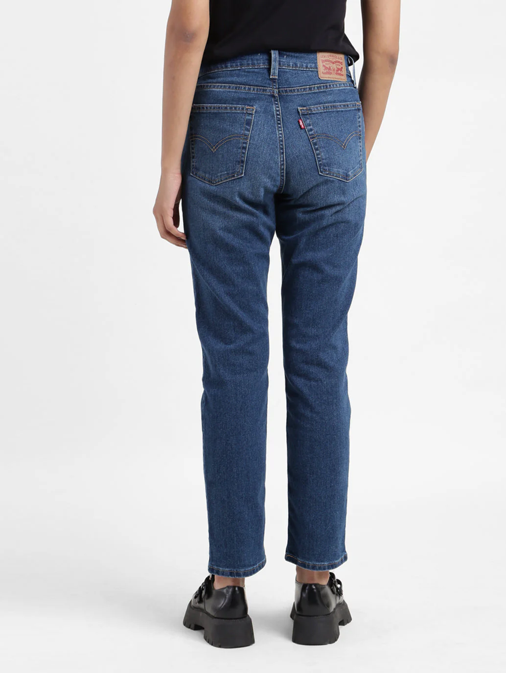 Women's 724 Blue Slim Straight Fit High Rise Jeans - Image 3