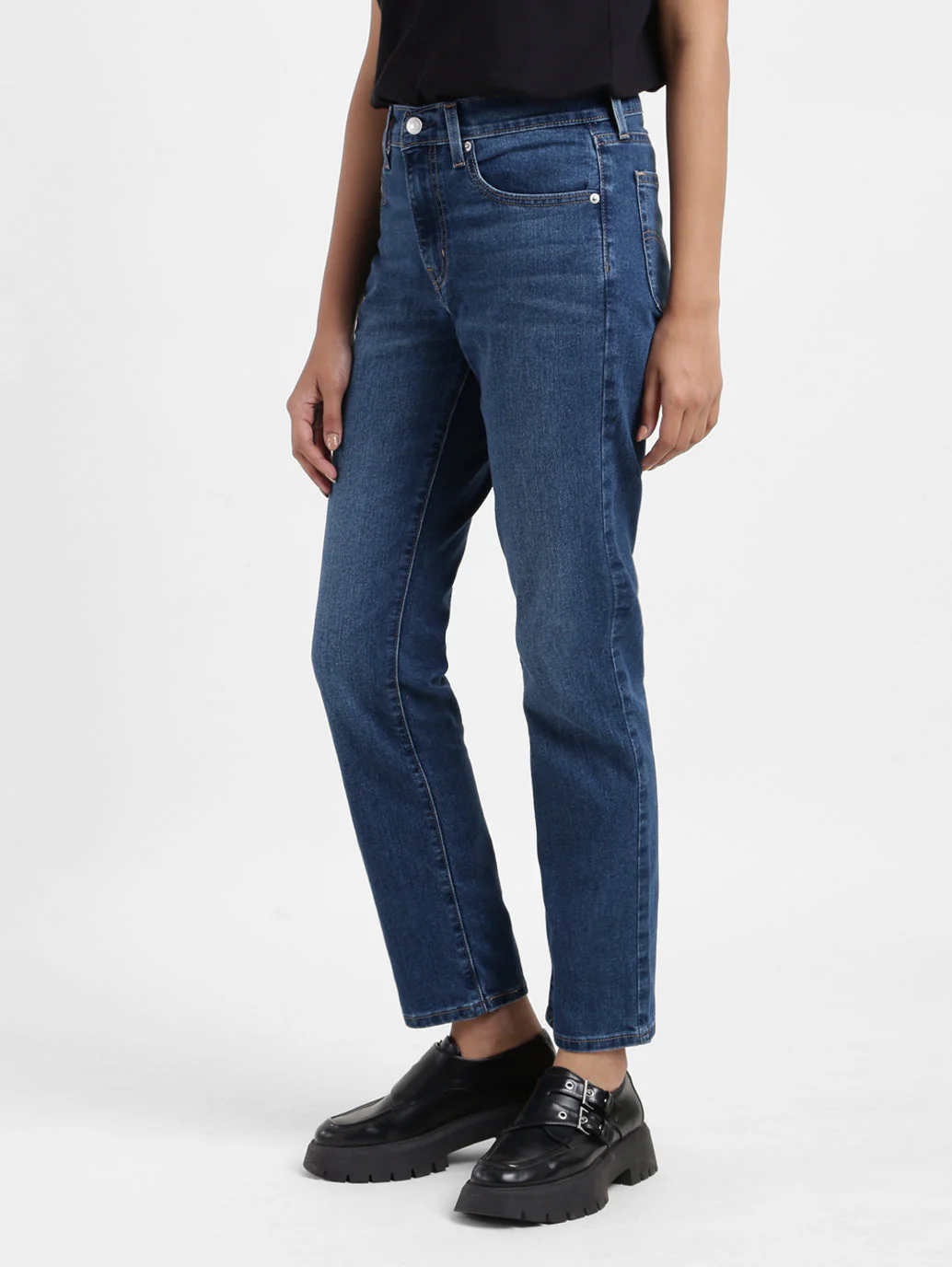 Women's 724 Blue Slim Straight Fit High Rise Jeans - Image 5