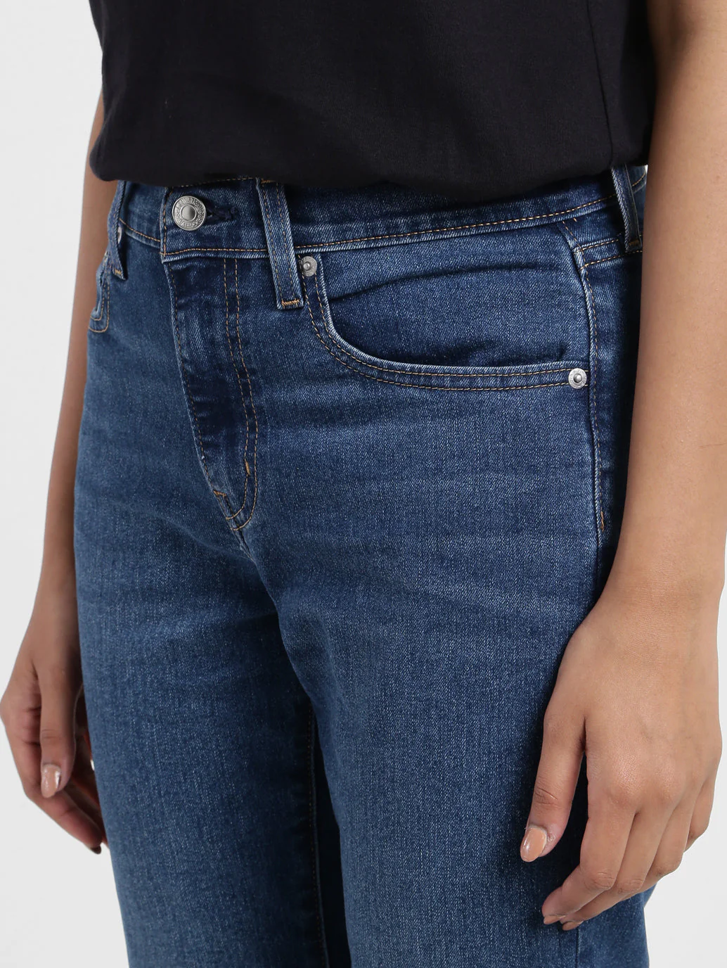 Women's 724 Blue Slim Straight Fit High Rise Jeans - Image 7