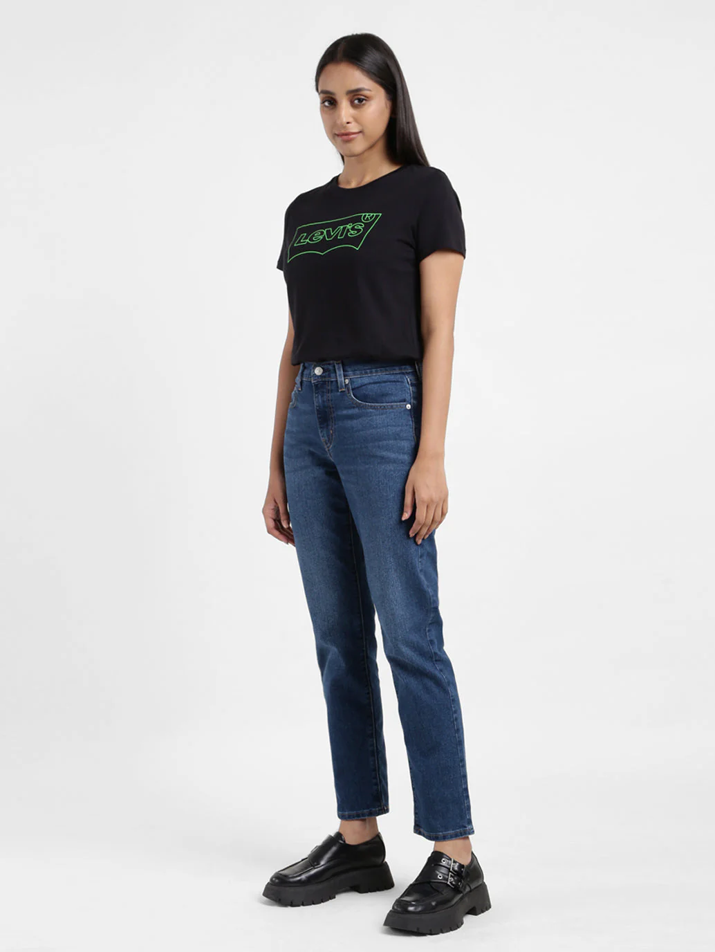 Women's 724 Blue Slim Straight Fit High Rise Jeans - Image 8