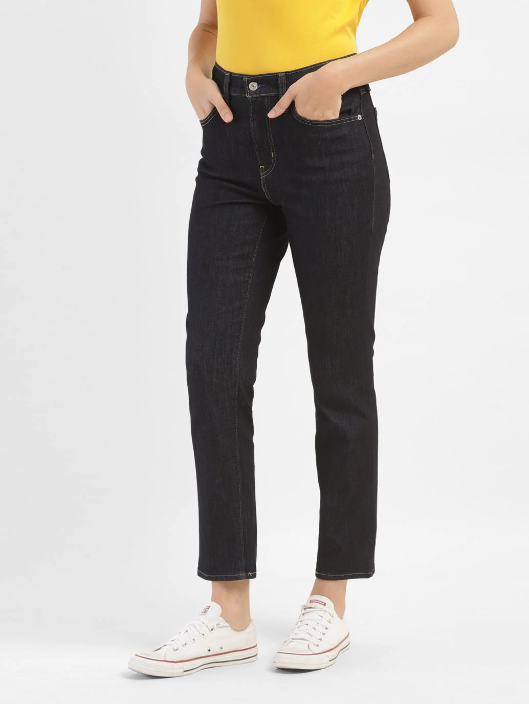 Women's 724 Blue Slim Straight Fit High Rise Jeans - Image 5