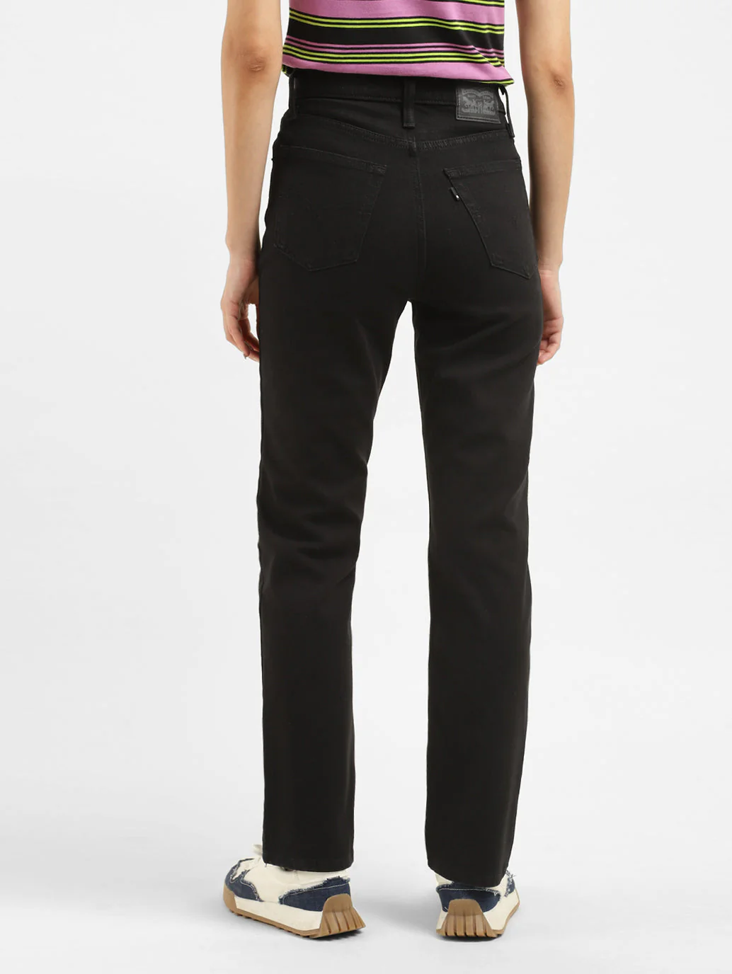 Women's 724 Black Slim Straight Fit High Rise Jeans - Image 3