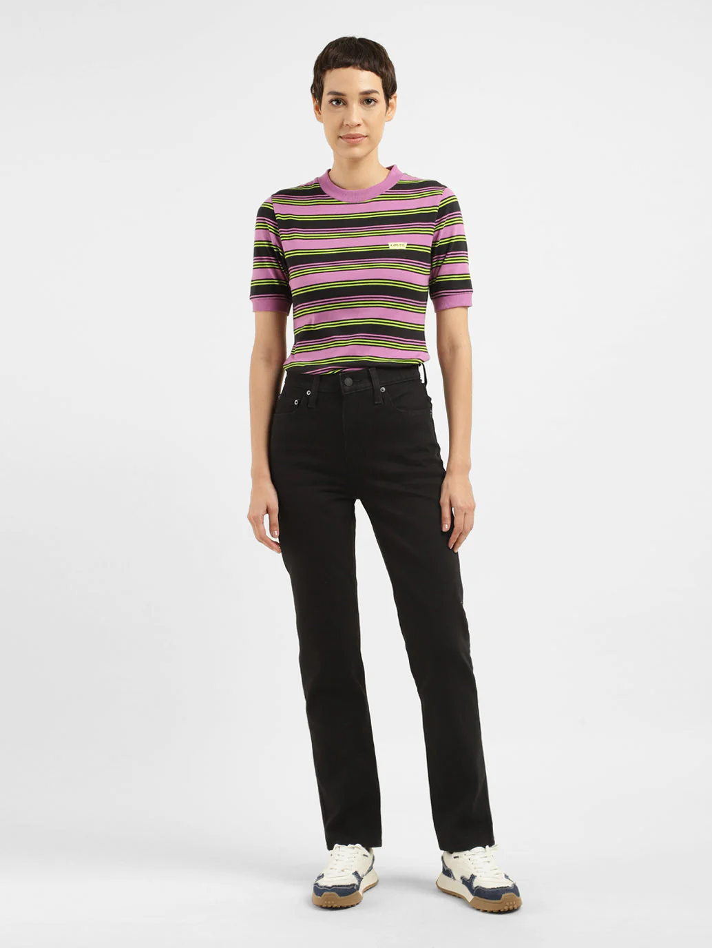 Women's 724 Black Slim Straight Fit High Rise Jeans - Image 8