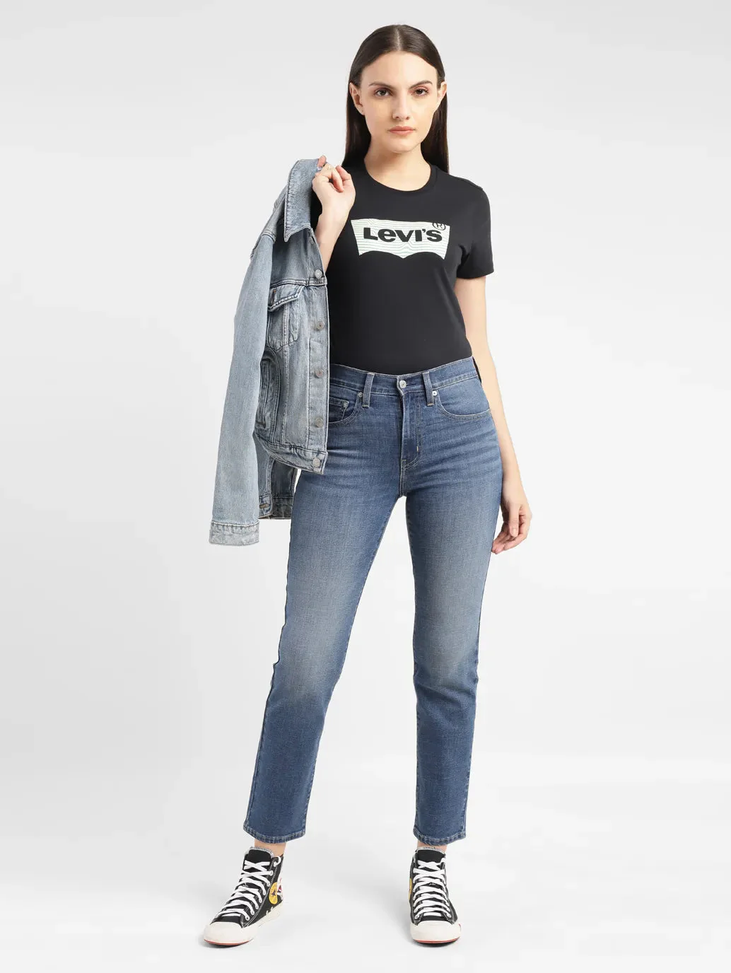 Women's 724 Blue Slim Straight Fit High Rise Jeans