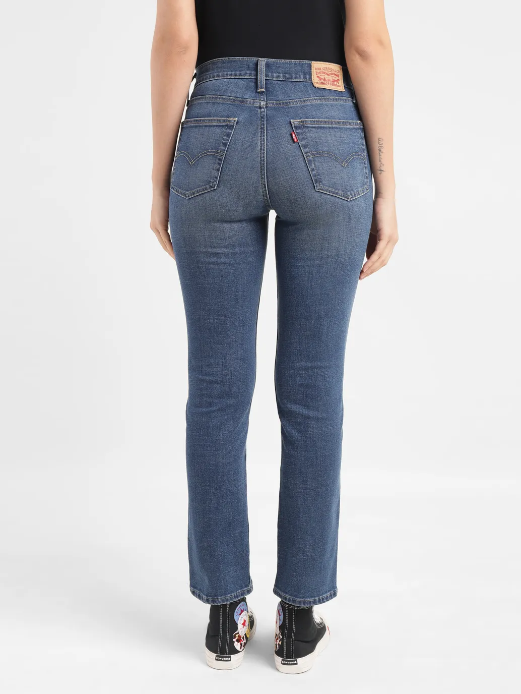Women's 724 Blue Slim Straight Fit High Rise Jeans - Image 3