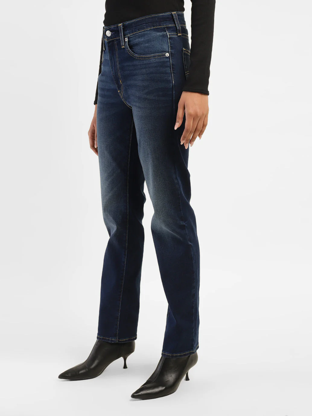 Women's 724 Blue Slim Straight Fit High Rise Jeans - Image 5
