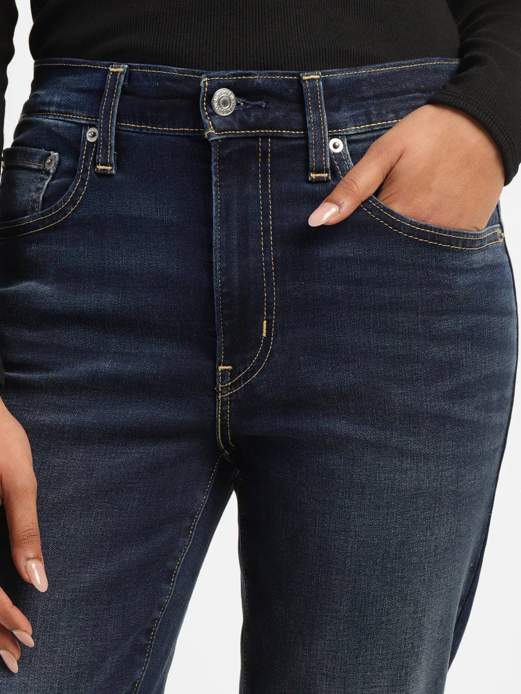 Women's 724 Blue Slim Straight Fit High Rise Jeans - Image 6