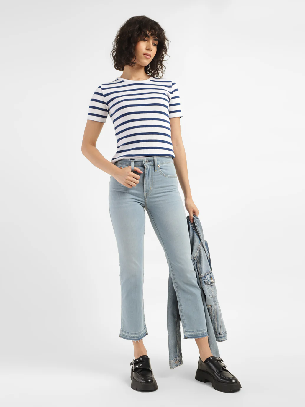Women's 724 Blue Slim Straight Fit High Rise Jeans