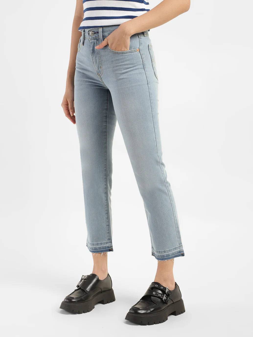 Women's 724 Blue Slim Straight Fit High Rise Jeans - Image 3
