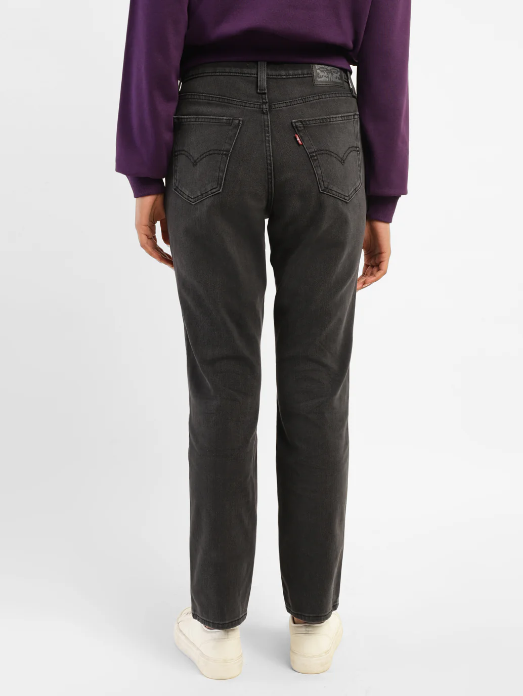 Women's 724 Grey Slim Straight Fit High Rise Jeans - Image 3