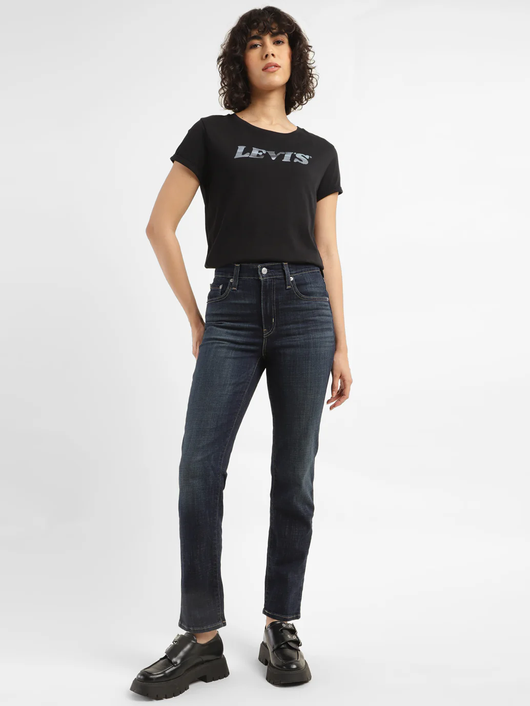 Women's 724 Blue Slim Straight Fit High Rise Jeans
