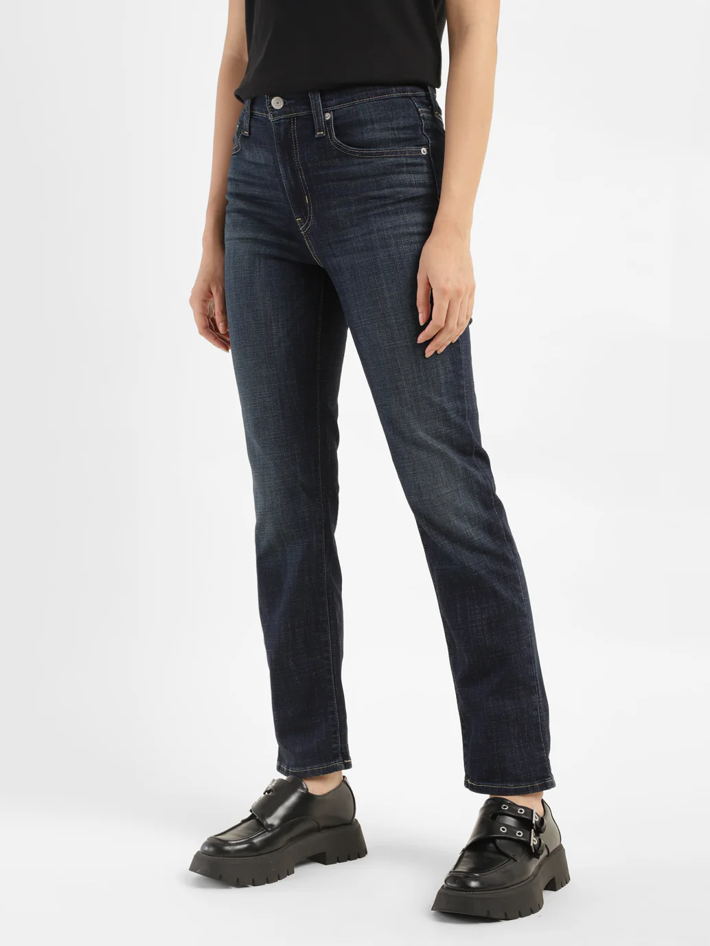 Women's 724 Blue Slim Straight Fit High Rise Jeans - Image 3