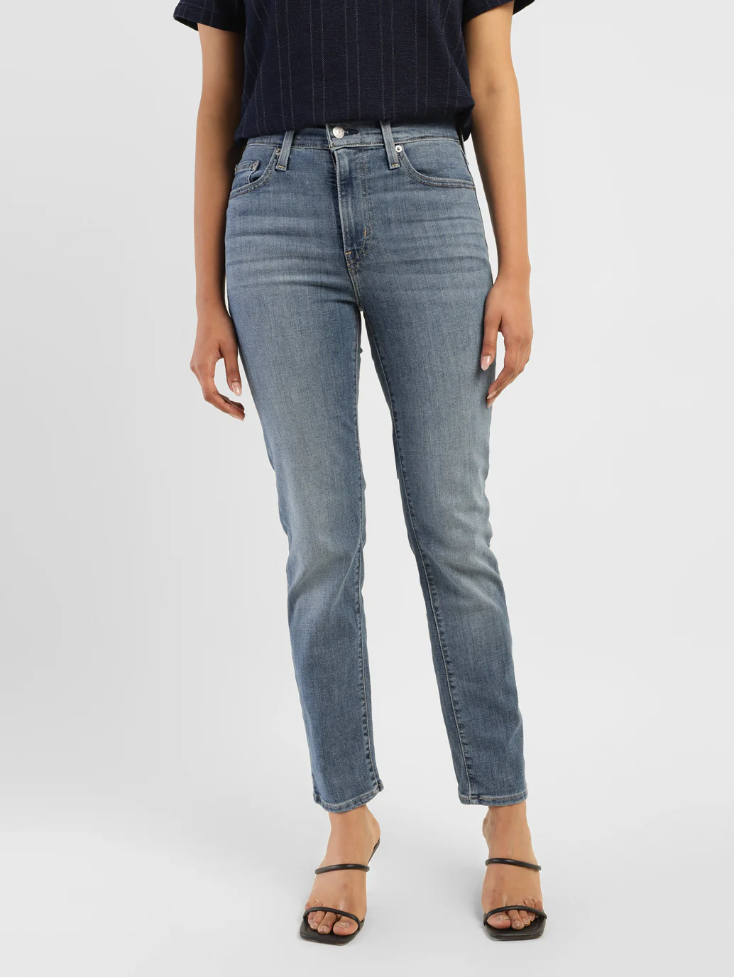 Women's 724 Blue Slim Straight Fit High Rise Jeans - Image 2