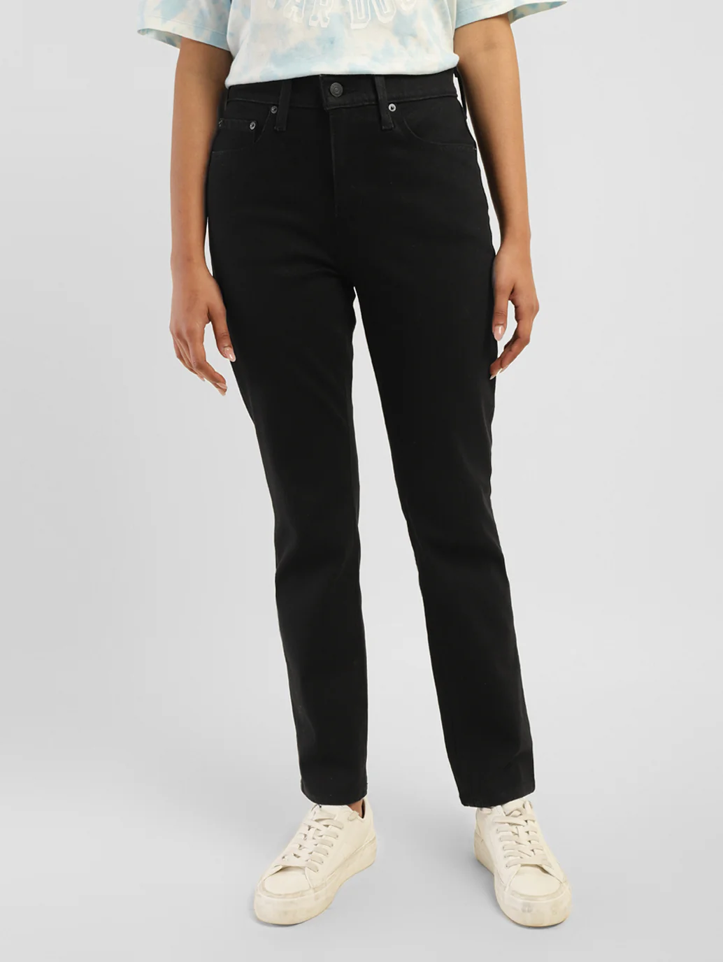 Women's 724 Black Slim Straight Fit High Rise Jeans - Image 2