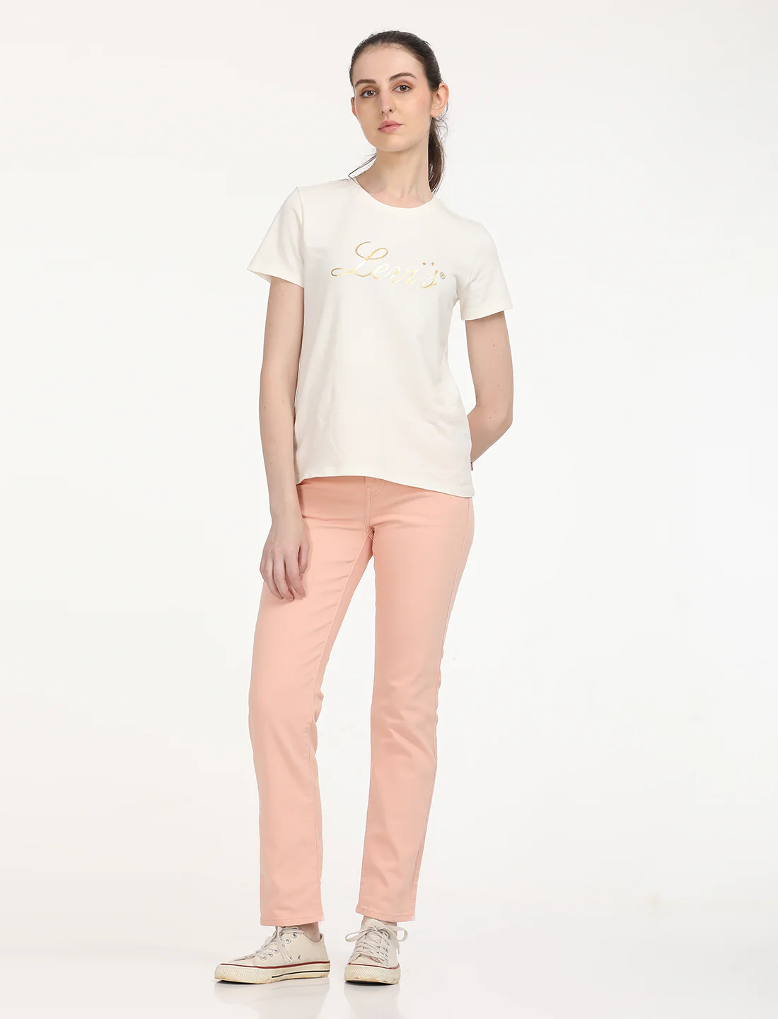 Women's 726 Peach Flared Fit Mid Rise Jeans